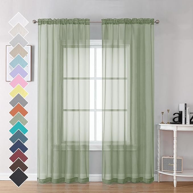 OVZME Bedroom Curtains 2 Panel Sets 84" Inch Length - Image 2