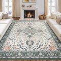 Rugflix 8x10 Area Rugs for Living Room, Washable Rug, Soft Low Pile Carpet by RugflixAreaRugs