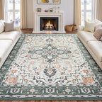Rugflix 8x10 Area Rugs for Living Room, Washable Rug, Soft Low Pile Carpet by RugflixAreaRugs