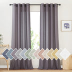 NICETOWN Semi Sheer Brown Purple Curtains by NICETOWN