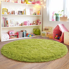 3'x3' Grass Green Round Rug for Bedroom, Ultra Soft Fluffy Circle Rug for Kids - Image 7