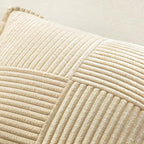 MIULEE Cream Corduroy Decorative Euro Sham Pillow Covers 24x24 Inch - Image 5
