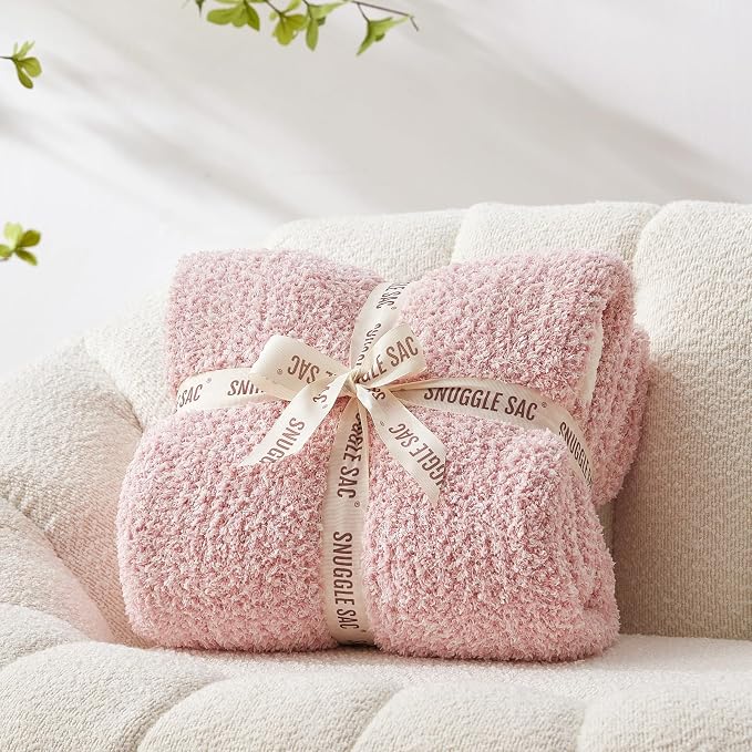 Snuggle Sac Heather Pink Throw Blanket - Image 5