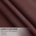 Reddish Brown Linen Curtains 72 Inch Long - Image 2