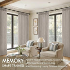 MIULEE Pinch Pleated Thick Linen Curtains 102 Inches Long 2 Panels - Image 2