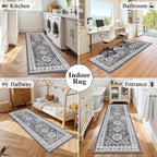 HEBE Washable Kitchen Rugs Runner 2'x 5', Non Slip Hallway Runner Rug, Low Pile - Image 8