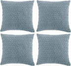 Fancy Homi 4 Packs Boho Light Blue Decorative Throw Pillow Covers 18x18 Inch - Image 6