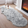 Faux Fur Rug for Bedroom, 2x6ft Grey Plush Area Shag Rugs Floor Carpets for by Tangsoo