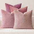 MIULEE Pack of 4 Purple Pink Valentines Corduroy Decorative Throw Pillow Covers by MIULEE