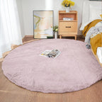 ORINOVA Pink Boho Round Rugs 8ft Large Fluffy Machine Washable Fuzzy Fur Area - Image 2