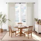 Nanspring Mousse White Linen Curtains 96 Inches Long - Image 8