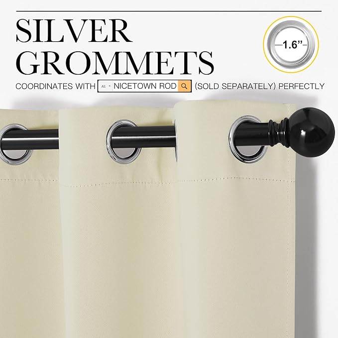 NICETOWN Blackout Curtains for Bedroom, 72 inches Long Curtains & Drapes for - Image 3