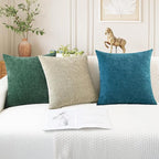 CaliTime Throw Pillow Covers Decorative 18 X 18 Inches Pack of 4 Cozy Chenille - Image 5