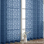Chyhomenyc Extra Long Dusty Blue Sheer Curtains 108 Inch Length 2 Panels Set - Image 9