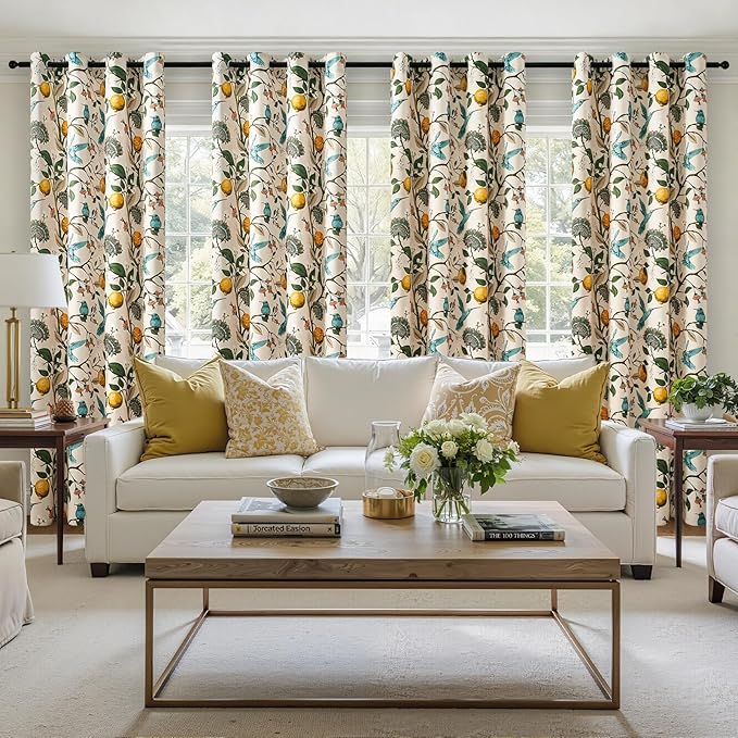Topfinel Vintage Floral Curtains 72 Inches Long Boho French Country Grommet - Image 7