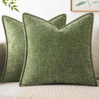 MIULEE Pack of 2 Couch Throw Pillow Covers 20x20 Inch Sage Green Farmhouse by MIULEE
