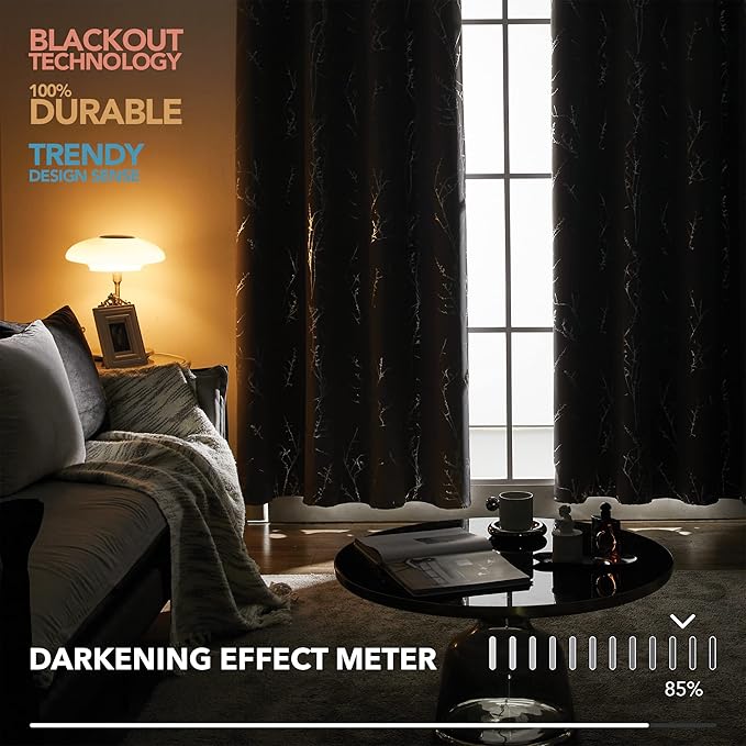 Deconovo Grey Blackout Curtains, Thermal Insulated Soundproof Drapes, 52 x 84 - Image 5