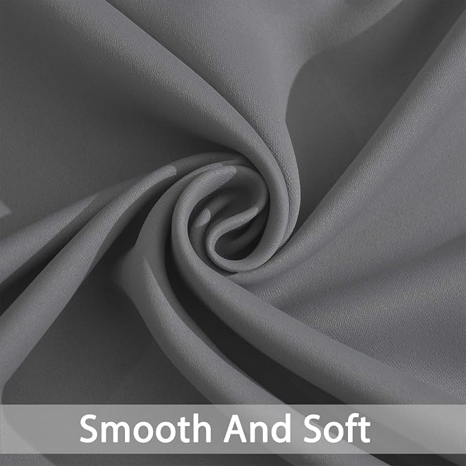 Yakamok Blackout Curtains 96 Inches Thermal Insulated Grey Room Darkening - Image 5