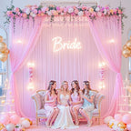 20ft x 12ft Pink Tulle Backdrop Curtain - Image 3