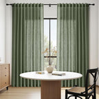 Nanspring 70 Inches Wide Olive Green Linen Curtains - Image 8