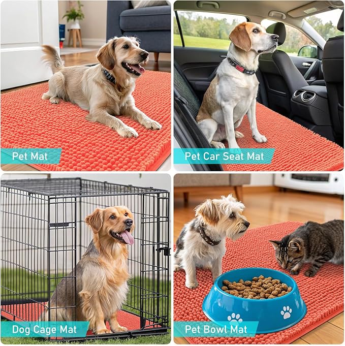 OLANLY Dog Door Mat for Muddy Paws 44x32, Absorbs Moisture and Dirt, Absorbent - Image 7