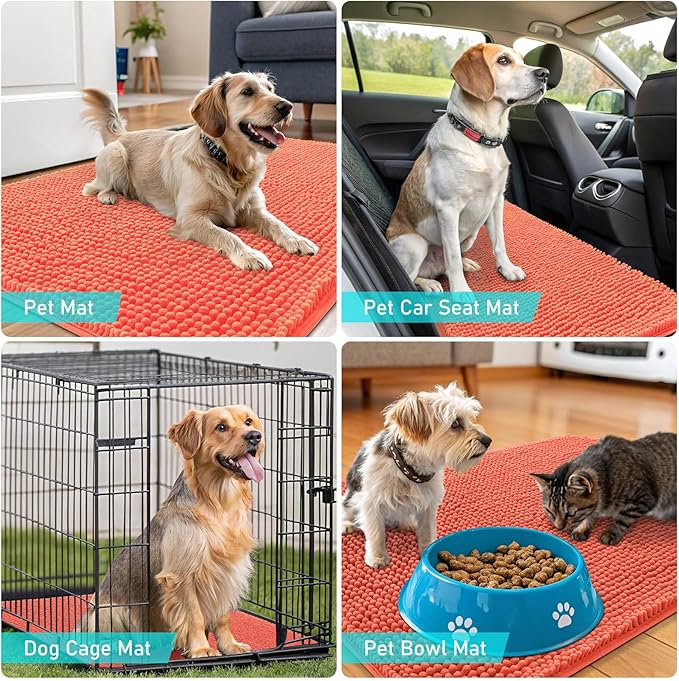 OLANLY Dog Door Mat for Muddy Paws 70x35, Absorbs Moisture and Dirt, Absorbent - Image 7