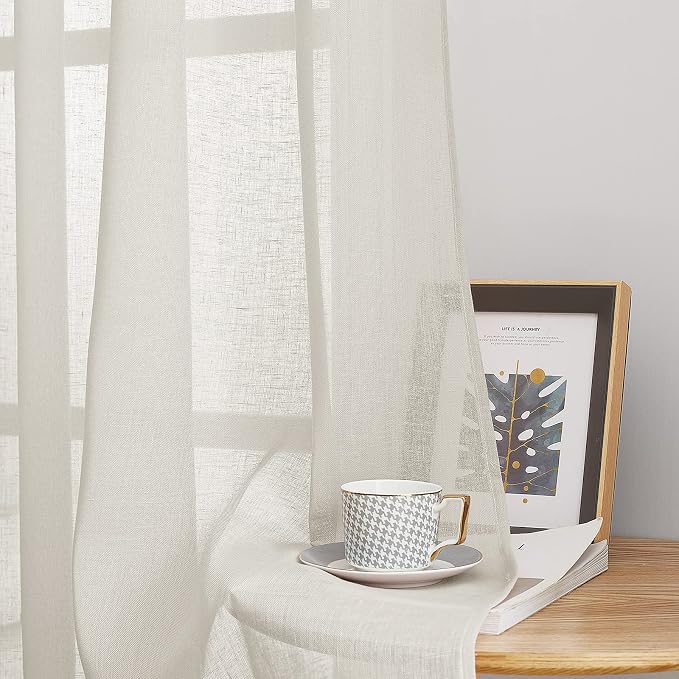 NICETOWN Textured Linen Sheer Curtains - Image 5