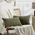 Fancy Homi 2 Packs Olive Green Lumbar Decorative Throw Pillow Covers 16x28 Inch by Fancy+Homi