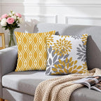 Hexagram Geometric Yellow Pillow Covers 20x20 Set of 4, Decorative Outdoor Boho - Image 3