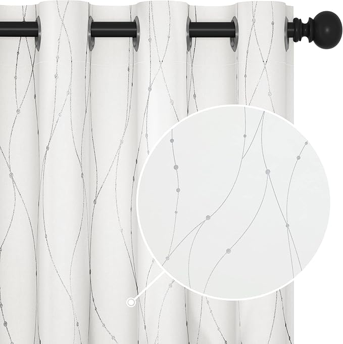 Deconovo White Curtains, Room Darkening Curtain, Thermal Insulated Soundproof by Deconovo