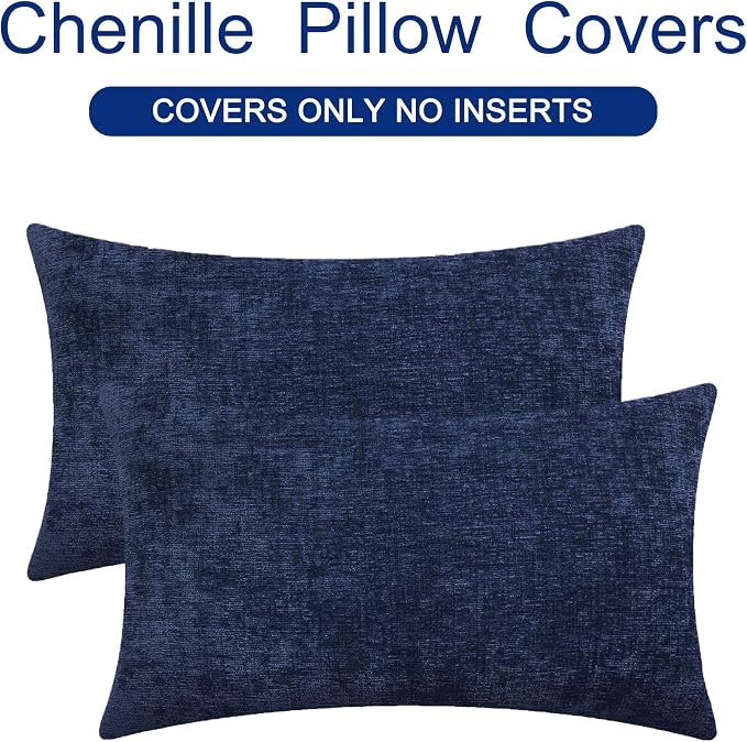 CaliTime Throw Pillow Covers Decorative 16 X 26 Inches Pack of 2 Cozy Chenille - Image 6