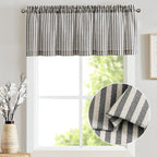 jinchan Valance Curtain Linen Textured Striped Window Curtain - Image 6