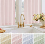 RYB HOME Kithen Curtains Rustic Plaid Cafe Valance, Classic Short Checkered - Image 5