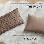 decorUhome Throw Pillow Covers 12x20 Inch Set of 2, Soft Plush Faux Wool Brown - Image 8