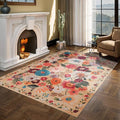 Floral Washable 6x9 Area Rugs, Soft Bedroom Rug by WelcometoBabovid
