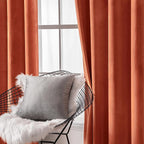 MIULEE Velvet Curtains for Fall Elegant Grommet Burnt Orange Curtain Thermal - Image 6