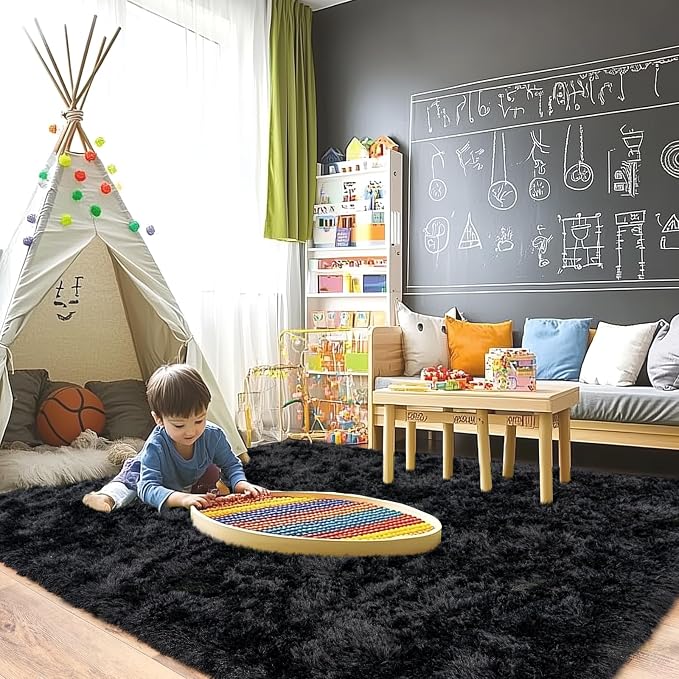 Pionblank Large Rug for Living Room 6x9 Feet, Modern Soft Shag Area Rug - Image 4