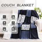 PU MEI Sherpa Blanket Fleece Throw Blanket Twin Plaid Thick Bed Blanket - Image 3