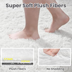 6x9 Area Rugs for Living Room Rug: Soft Fluffy Shag White Rugs for Bedroom - Image 8