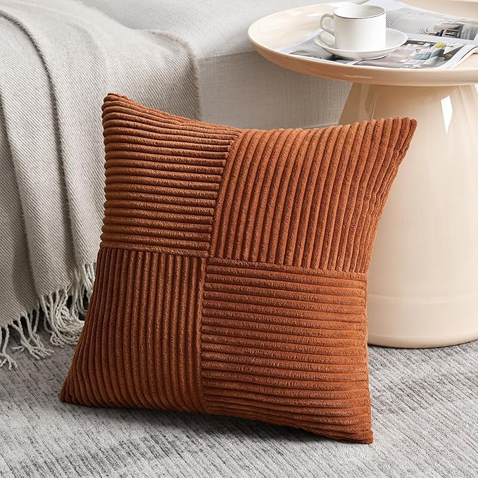 Fancy Homi 2 Packs Rust Big Decorative Throw Pillow Covers 24x24 Inch - Image 2