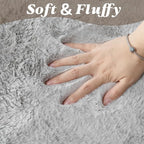 ThreadGlobe Fluffy Faux Rabbit Fur Rug 2'x3', Ultra Soft & Non-Slip Small Rugs - Image 2