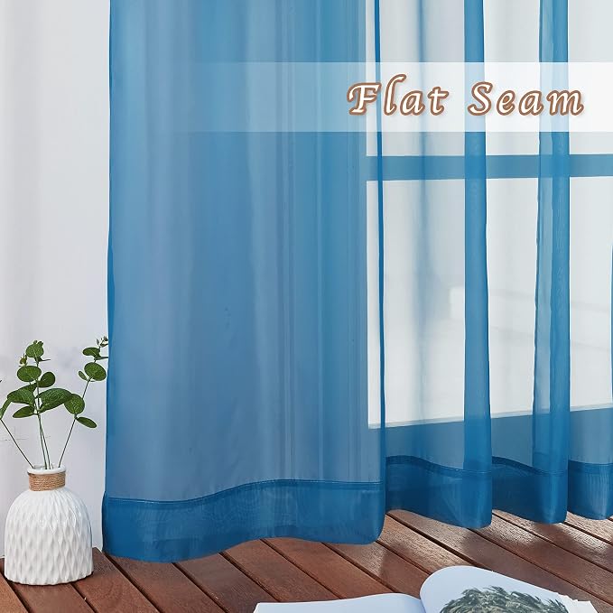 NICETOWN Sheer Curtains for Bedroom Windows 84 inch Length, Grommet Casual - Image 6