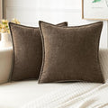 MIULEE Pack of 2 Couch Throw Pillow Covers 20x20 Inch Brown Farmhouse by MIULEE