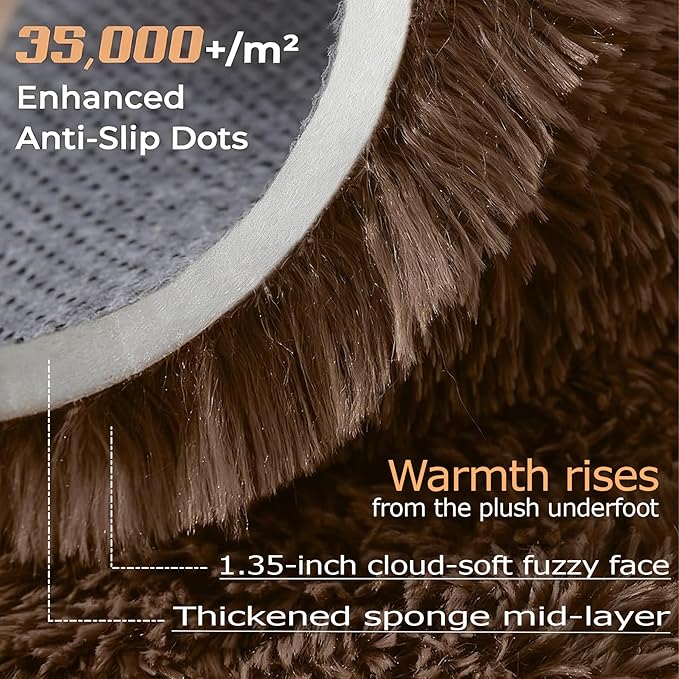 2x6 Runner Rug for Bedroom: Fluffy Shag Soft Washable Rugs Small Fuzzy Plush - Image 2
