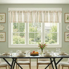 jinchan Valance Curtain Linen Textured Striped Window Curtain - Image 5