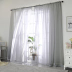 Chyhomenyc Sheer Grey Curtains 84 inches Long 2 Panels Set, Lightweight Solid - Image 2