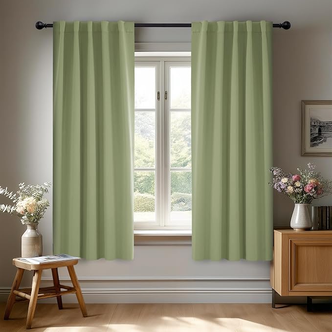 Deconovo Blackout Curtains, Thermal Insulated, W42 x L54 2 Panels, Back Tab by Deconovo