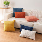 Pack of 2 Christmas Red Corduroy Decorative Throw Pillow Covers 24x24 Inch Soft - Image 6
