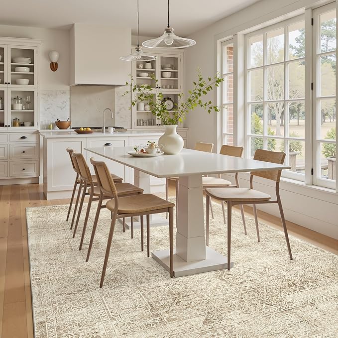 6x9 Area Rug for Living Room Floral Washable Non-Slip Modern Rugs for Bedroom - Image 3