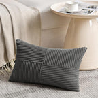 Fancy Homi 2 Packs Dark Gray Lumbar Decorative Throw Pillow Covers 16x32 Inch - Image 2